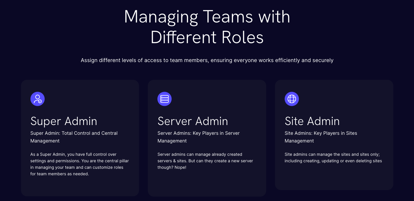 Team management feature