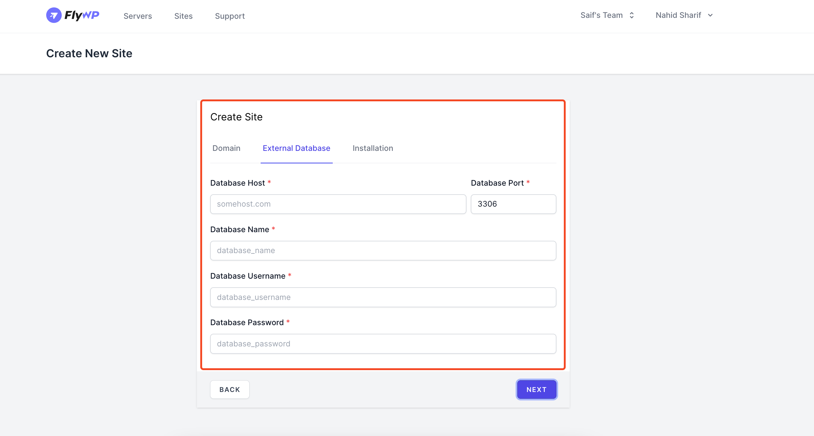 external database information