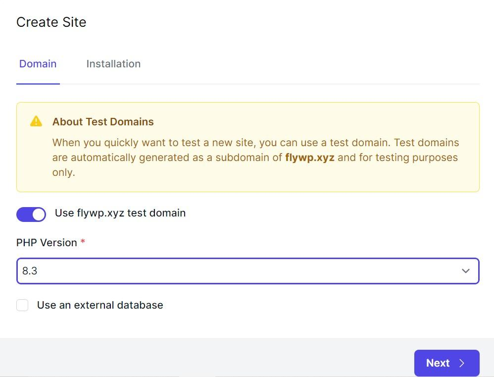 Enabling test site