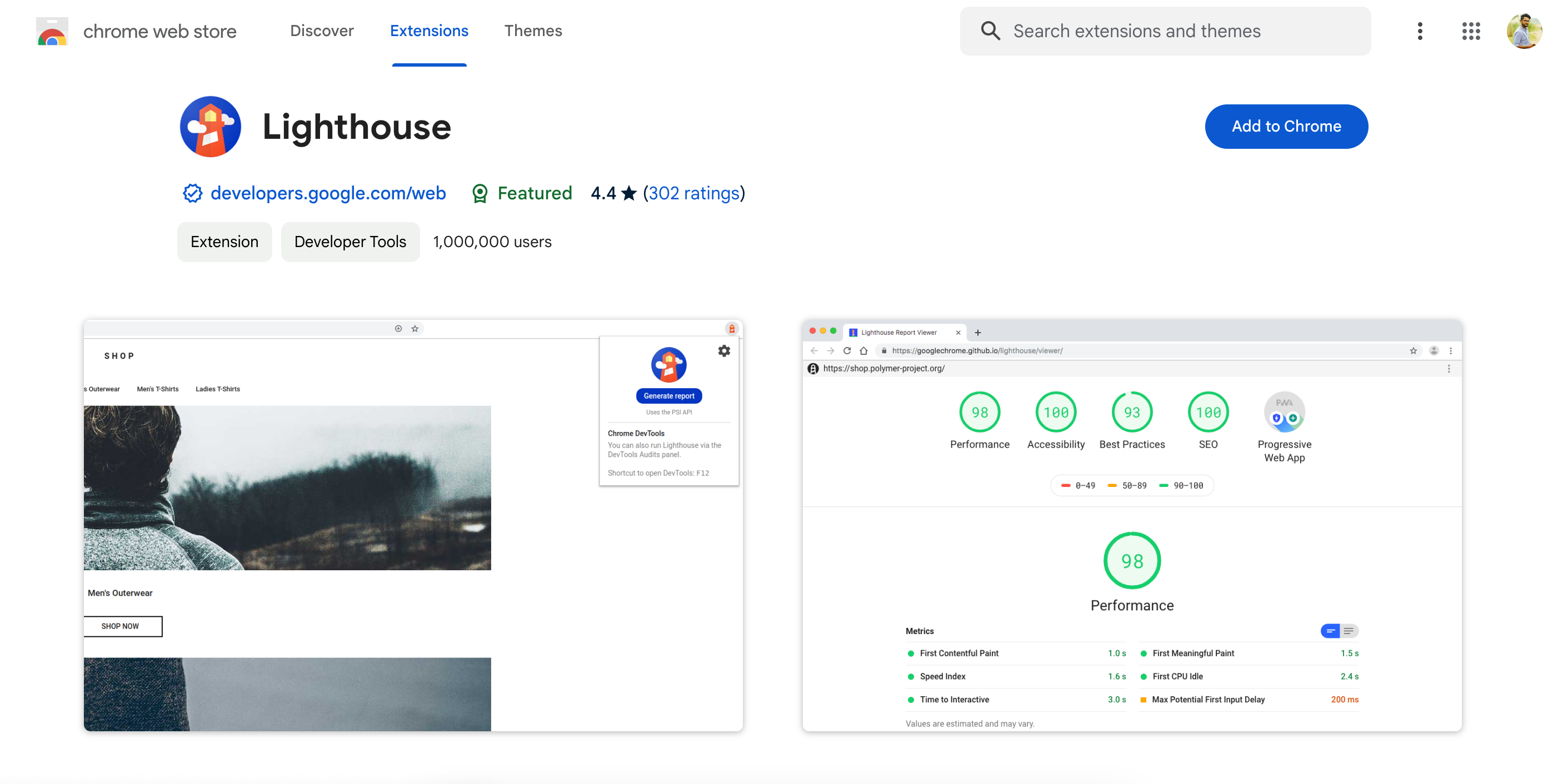 Lighthouse (Chrome DevTools)