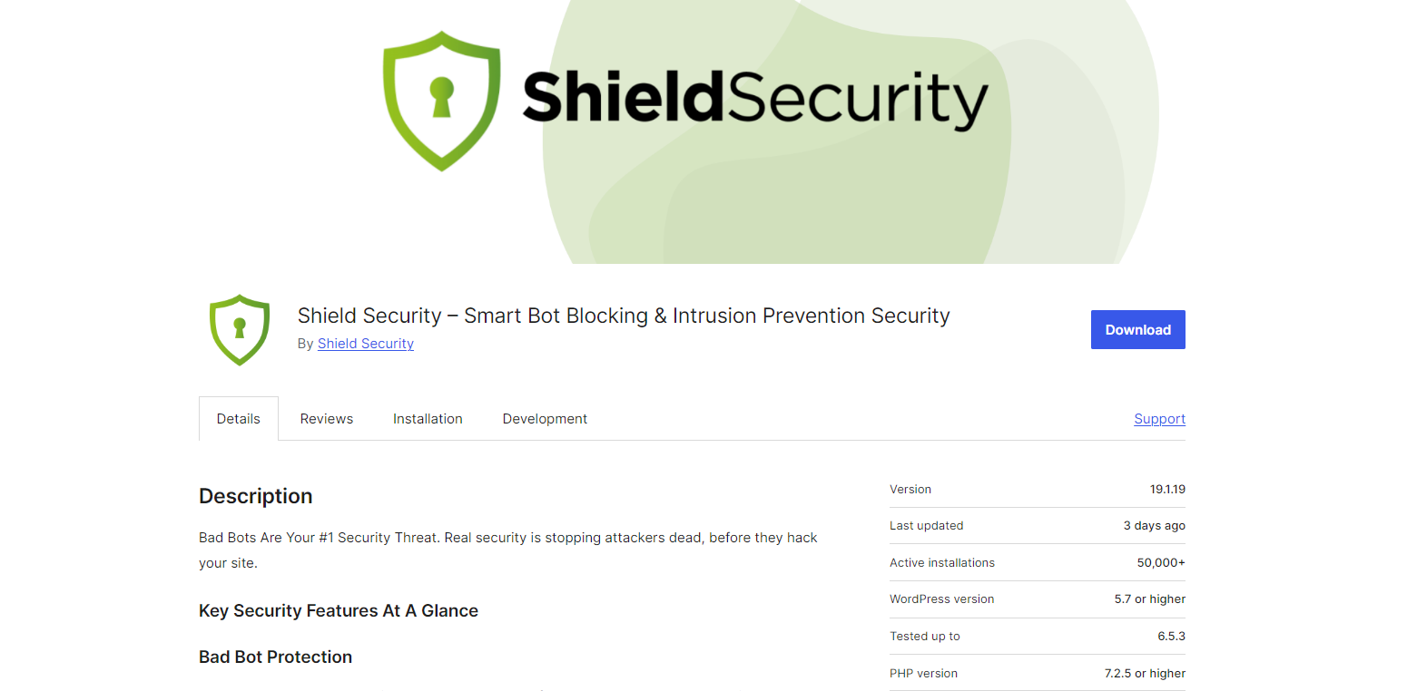 Shield Security Plugin